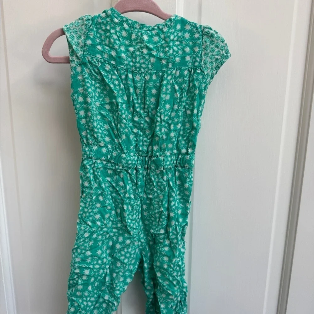 Genuine Kids OshKosh B'gosh 18M Girls Teal Patterned Short Sleeve Jumpsuit